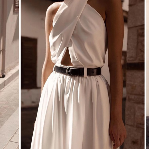 Criss Cross Halter Backless Jumpsuit Without Belt - Picture 3 of 4